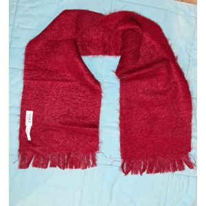 Echarpe Missegle Chaude Fibres Naturelles Rouge Foulard 80% Mohair De Chevreau Et 20% Soie - Fabriqu&eacute; &Agrave; Castres - Retro Vintage Tr&egrave;s Doux - Parfait &Eacute;tat - Envoi Tr&egrave;s Rapide Et Soign&eacute;. - Occasion
