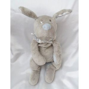 Doudou Peluche Chien Fifi Gris Et Bleu Foulard Gris Rond Blanc 2001 Dimpel - Occasion