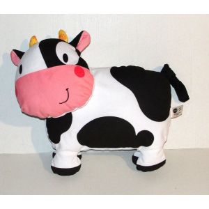 Peluche vache noir et blanche vtech doudou lumi tapis des p'tits copains - Occasion