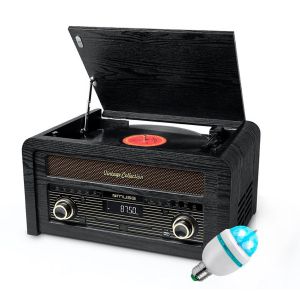 Platine vinyle Muse MT-115W, Micro-Chaîne Radio FM, Stéréo Puissance 20W - 33/45/78 tours, CD, Ampoule DIAMS LED - Occasion