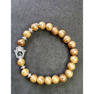 Bracelet En Perles De Bois Main De Fatma - Occasion