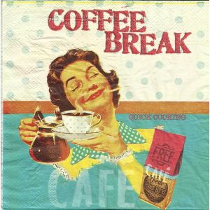 Lot De 2 Serviettes Déco Papier: Coffee Break - Occasion