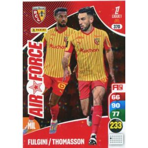 N&deg; 370 Fulgini/Thomasson Rc Lens Carte Jeu Adrenalyn Xl "Air Force" Ligue 1 2025-2026 - Occasion