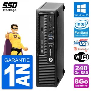 Mini PC HP EliteDesk 800 G1 USDT Intel G3220 RAM 8Go SSD 240Go Windows 10 Wifi - Occasion
