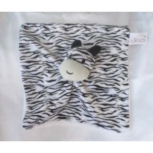 Doudou Plat Carré Zèbre Blanc Noir Gris Alteximex Kimadi - Occasion