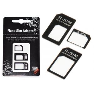 Adaptateurs Carte Sim Nano / Micro / Standard Noir - Occasion