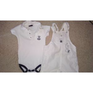 Ensemble Bébé Garçon Salopette &#43 Body &#34sergent Major&#34 Taille 3 Mois Idée Cadeau - Occasion