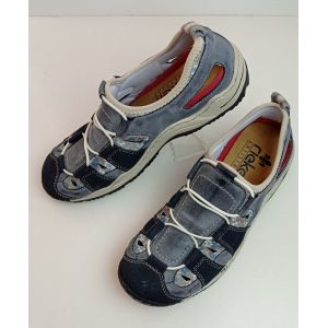 Basket Rieker Neuf Chaussure Sport Femme Ville Détente Basse Ete Tennis Marque Randonnée Derby Course Running Sneaker Compensé Plat Sandale Ballerine Trotteur Pied Sensible Souple Léger Talon Cuir - 38 - Occasion