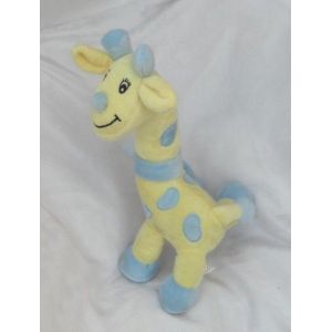 Doudou Peluche Girafe Jaune Et Bleu Echarpe Plushtoys - Occasion