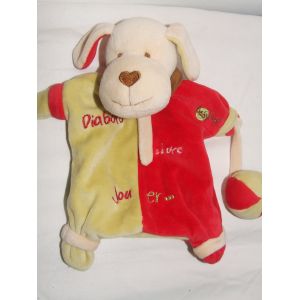 CHIEN BABYNAT BABY NAT MARIONNETTE ROUGE VERT BALLE - Occasion