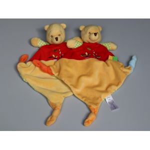 Doudou Winnie plat rouge jaune vert arrosoir radis Nicotoy Disney Lot de 2 - Occasion