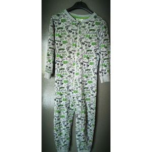 Beau Pyjama Imprimé Sport Foot Football Etc - Pour Enfant Bébé De 4 Ans À 5 Ans : Etiquette 104 / 110 - Garcon Garçon - En Coton Gris Vert Noir - Dors-Bien Gigoteuse Combinaison De Nuit Zippée À Zip - Occasion