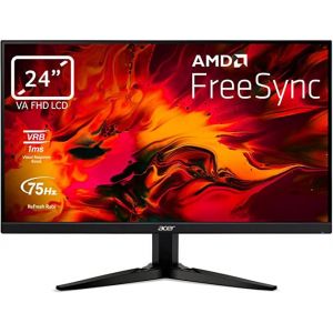Acer Moniteur de jeu Nitro KG241YA de 23,8 pouces (écran de 60 cm) Full HD, HDMI 75 Hz, VGA 60 Hz, 1 ms (VRB), HDMI 1.2, DP 1.2, FreeSync, noir - Occasion