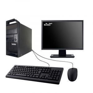 PC Lenovo ThinkStation E31 Ecran 22" Intel I5-3470 RAM 8Go SSD 480Go W11 Wifi - Occasion