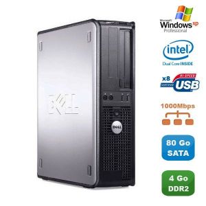 PC DELL Optiplex 760 DT Intel Dual Core E5200 2,5Ghz 4Go DDR2 80Go SATA XP Pro - Occasion