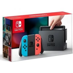 Nintendo Switch (Import) Avec Un Joy-Con Droit Rouge Néon Et Un Joy-Con Gauche Bleu Néon - Occasion