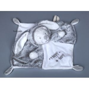 Doudou ours plat lapin gris blanc Happy Baby Orchestra - Occasion