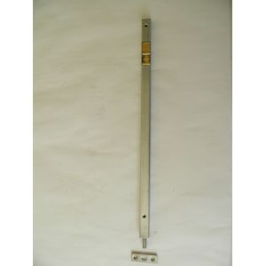 Verrou à Entailler, Onglet laiton, Coffre Acier Nickelé 17X13x400 + Gache plate, pour Porte demi-fixe haute - Occasion