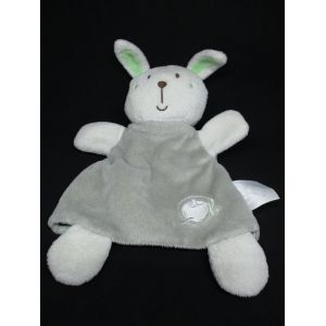 Doudou Lapin Marionnette - King Bear - Abc Gris, Blanc Et Vert - Env. 29cm - Occasion
