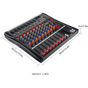 Table de Mixage Son Professionnel 8 Canaux Mixeurs DJ Console de Mixage Interface Usb de Contr&ocirc;leur de Son, Mixeur Audio FX Effets Analogiques Et Alimentation Fant&ocirc;me 48V Partageable Bluetooth ou MP3 - Occasion