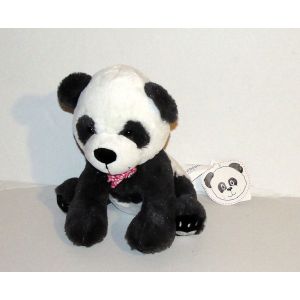 Peluche Panda Carré Blanc Paris Doudou Ours Assis 22 Cm - Occasion