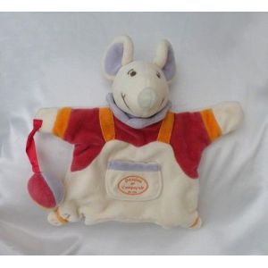 Doudou Marionnette Souris Ballon Blanc Rouge Orange Ballon Doudou Et Compagnie - Occasion