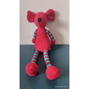 Doudou Souris Rouge Et Bleu Ray&eacute; Jellycat - Occasion