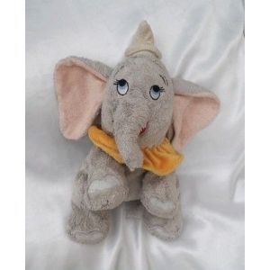 Doudou Peluche El&eacute;phant Gris Rose Colerette Orange Dumbo Disney Nicotoy - Occasion