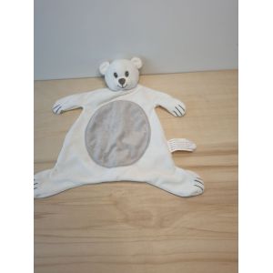 Doudou Ours Blanc Gris Kimbaloo - Occasion