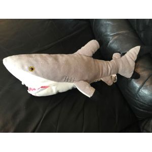Doudou Peluche Requin Gris ,NoirEt Blanc Softimals 40cm - Occasion