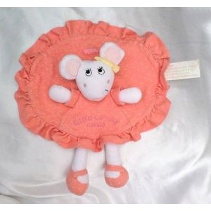 Doudou Peluche Plat Rond Souris Orange Et Blanc Brioche La Halle - Occasion
