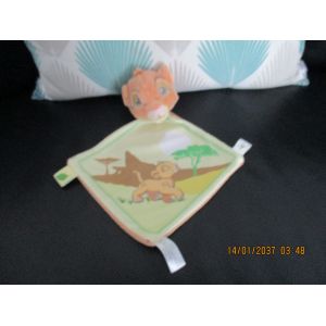 Doudou Plat Le Roi Lion Simba Avec Mouchoir Disney Nicotoy Simba Toys Benelux - Occasion