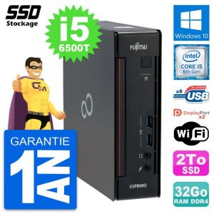 Mini PC Fujitsu Esprimo Q956 Intel i5-6500T RAM 32Go SSD 2To Windows 10 Wifi - Occasion