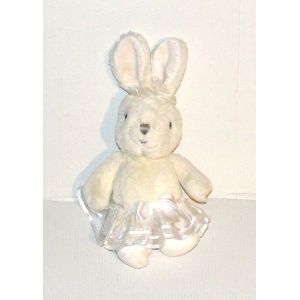 Doudou Lapin Robe Satin Bukowski - Peluche Lapin 25 Cm - Occasion