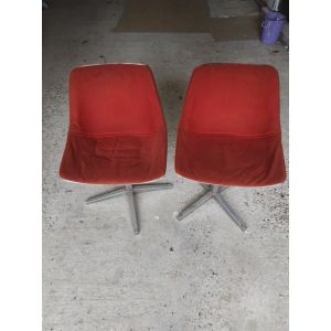 Lot De 2 Chaises Vintage Modèle Lafarge L202 Designer Par Schweitzer - Occasion