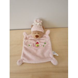 Doudou Ours Beige Rose Escargot Nicotoy - Occasion