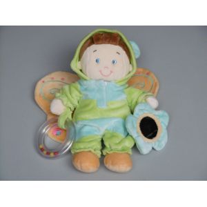 Doudou Gar&ccedil;on &Eacute;veil Activit&eacute;s Bleu Vert Papillon Jaune Nicotoy - Occasion