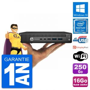Ultra Mini PC HP 800 G2 DM Pentium G4400T RAM 16Go Disque 250Go Windows 10 Wifi - Occasion