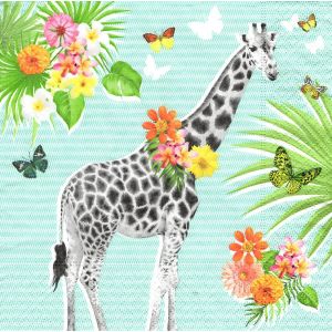 Lot De 2 Serviettes Déco Papier: La Girafe Enchantée - Occasion