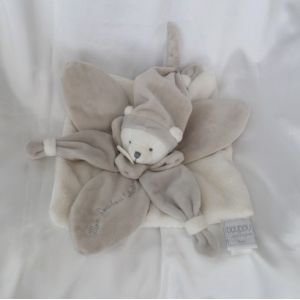 Doudou Plat Ours Blanc Taupe P&eacute;tales Collector Doudou Et Compagnie - Occasion