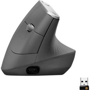 Logitech MX Vertical Souris sans fil optique ergonomique noir, argent - Occasion