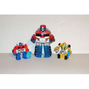 Transformers Figurine Enfants Hasbro Lot 2 Jouets Optimus Prime Et Bumblebee Articulés 9 Cm + Camion Optimus 16 Cm - Occasion