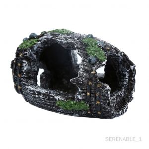Grotte De D&eacute;coration D'aquarium Pour Cadeau D'ornement De R&eacute;servoir De Poissons Baril De Style Vintage - Occasion