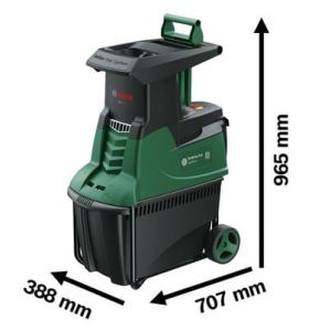 Broyeur végétaux électrique BOSCH AXT 2550 TC, 2500W ø45mm &#43; sac/gants/lunettes - Occasion