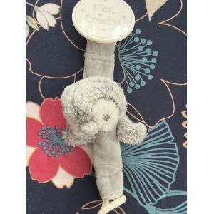 Doudou porte sucette t&eacute;tine pince b&eacute;b&eacute; pingouin Tex baby mixte naissance Mon doudou - Occasion