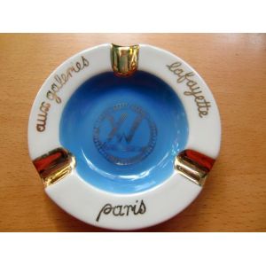 Cendrier Fond BleuDes Galeries Lafayette Porcelaine - Occasion