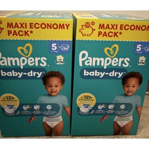 2 Cartons Couches Pampers Taille 5 Neuf - Occasion