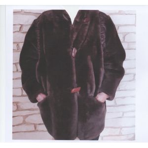 Veste Femme 3/4 En Véritable Fourrure Mouton Doré, Emmanchures En Cuir ,2 Poches Extérieures, Fermée Par 3 Boutons Avec Ganses En Cuir , Col Mao, Longueur 85cms, Longueur Manches 58, Taille 44 - Occasion