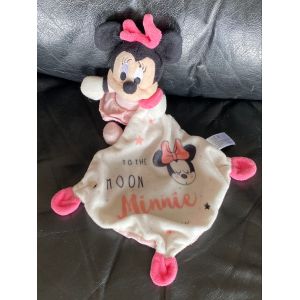 Disney Minnie La Souris Doudou Mouchoir Rose Blanc To The Moon And Back - Occasion