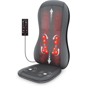 Comfier Siège De Massage Shiatsu Avec Chaleur - Masseur De Dos Complet Par 2d/3d Avec 10 N?Uds De Massage, Coussin De Chaise De Massage À Pétrissage Pour Le Dos - Occasion